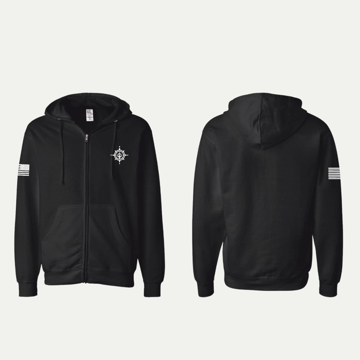 Unisex Black Zip Up
