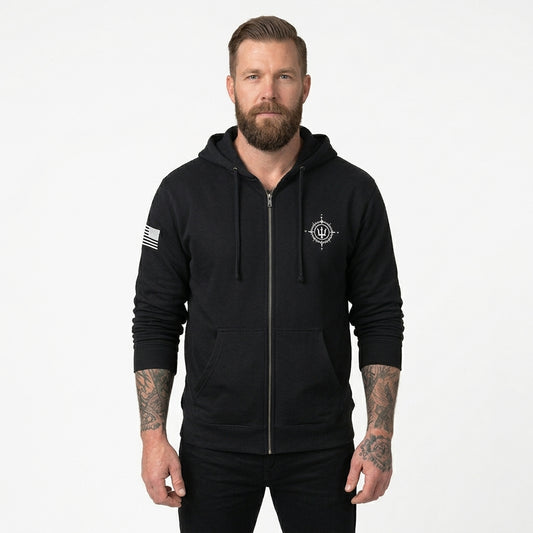 Unisex Black Zip Up