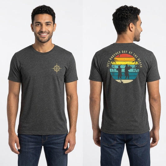 Unisex "Just Another Day at the Beach" Charcoal, Short Sleeve