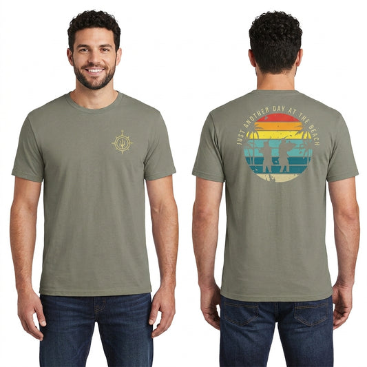 Unisex "Just Another Day at the Beach" Stone Grey, Short Sleeve