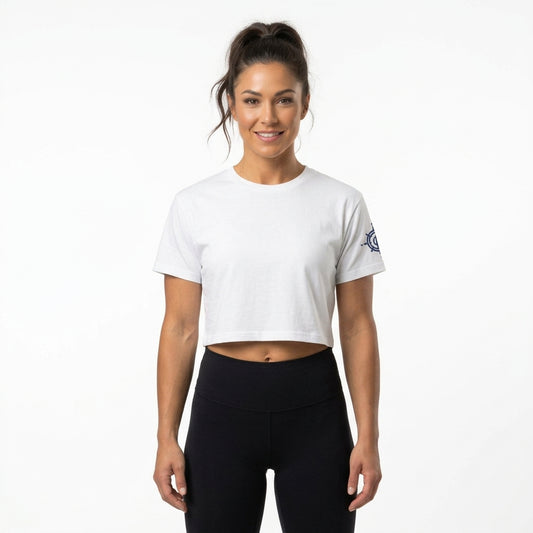 Women's White Crop T shirt