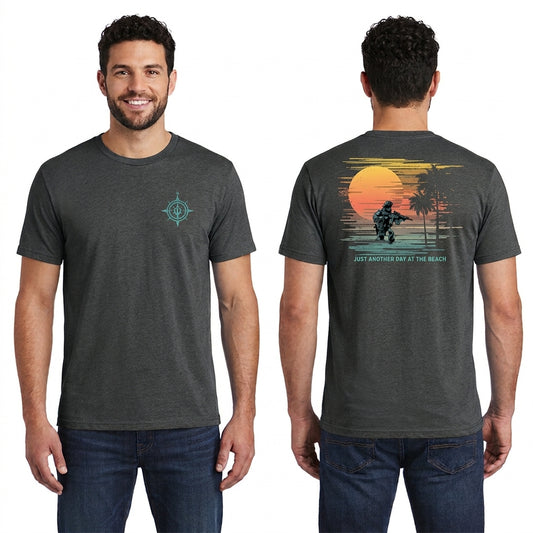 Unisex "Just Another Day at the Beach" Charcoal 2.0, Short Sleeve